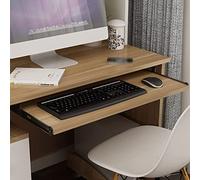 UnderDesk Keyboard Tray PullOut Keyboard Shelf Wooden Keyboard Holder Adjustable Length 54/60 cm 36 cm Rail Length SpaceSaving Design for Home Office