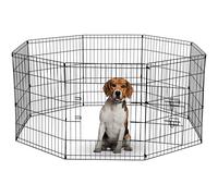 UNDERDOG 8 Panel Playpen Suitable for Dogs/Puppies/Cats & Rabbits foldable ideal for Indoor/Outdoor use puppy play pen (76cm, Black)