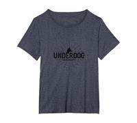 Underdog Mentality: Got That Dog in Me Motivational Spirit T-Shirt, Women's Plus, Heather Blue, 1X