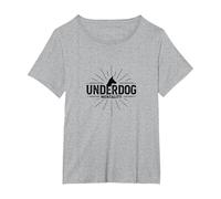 Underdog Mentality: Got That Dog in Me Motivational Spirit T-Shirt, Women's Plus, Heather Grey, 1X