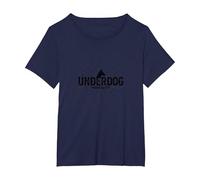 Underdog Mentality: Got That Dog in Me Motivational Spirit T-Shirt, Women's Plus, Navy, 1X