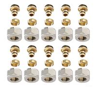 Underfloor Heating Manifolds Connectors Fitting 16mm Nickel-Plated Brass Eurocone for Secure Watertight Pipework Connection in Residential and Commercial Systems(5pc)