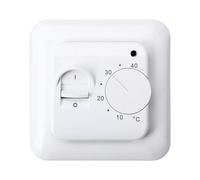 Underfloor Heating Thermostat with Floor Sensor, 16A, White, 86x86mm | Simple knob and manual switch operation means no programming needed - just mount and set your desired temperature.