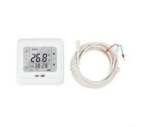 Underfloor Heating Thermostat with Touchscreen Panel, Floor Sensor, Dual Temperature Control, Programmable Modes, and Power Failure Memory Save