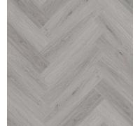 Underfoot Herringbone Lvt Luxury Vinyl Tile Flooring Waterproof Click Fit Wood Effect, Built In Underlay, 2.04M² Per Pack, Grey Oak