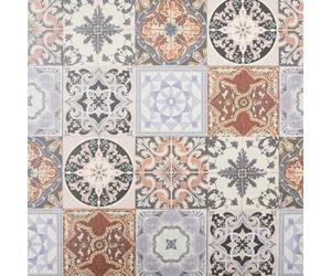 Underfoot Victorian Style Mosaic Tile Effect Laminate Flooring Pack Vintage Click Fit Laminate Floor Planks - 2.92m² Coverage Per Pack (Blue/Brown)
