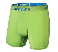 UnderGents Men's Boxer Brief Underwear. 4.5" Leg & Flyless Pouch for CloudSoft Cooling Comfort Not Compression, Tomatillo, L