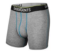 UnderGents Men's Boxer Brief Underwear. 4.5" Leg & Flyless Pouch for CloudSoft Cooling Comfort Not Compression, Heather, XXL
