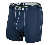 UnderGents Men's Boxer Brief Underwear. 4.5" Leg & Flyless Pouch for CloudSoft Cooling Comfort Not Compression, Navy Blue, L