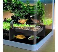 Underground Aquarium Cave with Viewing Window - 2-Hole Corner Fish Tank Hideout for Plecos, Cory Catfish, Kuhli Loach, Shrimp & Betta - Safe Decor for Bottom Dwellers - Sinkable & Non-Toxic