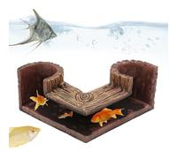 Underground Cave Aquarium - Double Entry Underground Ornament Passage Aquarium Ornament Structured Wood Shelter Versatile Decoration for Coral Reef Tank | Pe