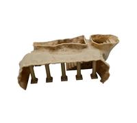 Underground Cave in The Shape of A Roman Column for An Aquarium, Hiding Place for Fish, Creative And Decorative Aquarium Accessory, L Yellow