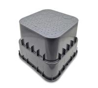 Underground Irrigation Valve Box Large, Bottomless HDPE Valve Chamber with Screw-Down Lid, Weatherproof UV-Resistant Green or Grey Cover, Holds Up to 2 Solenoid or Manual Garden Valves