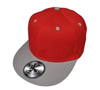 Underground Kulture 2-Tone Plain Blue & Red Snapback Baseball Cap - Flat Peak Adjustable Blank Urban Streetwear Hat for Men & Women: Classic Hip Hop Style Visor Headwear, One Size Fits Most Item