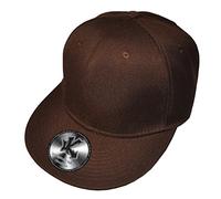 Underground Kulture Plain Brown Flat Peak Fitted Baseball Cap Blank Streetwear Hat 7 1/8"