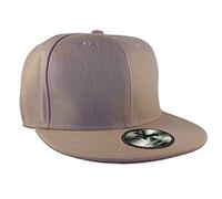 Underground Kulture Plain Grey Fitted Flat Peak Baseball Cap Blank Streetwear Hat 7 1/8"