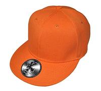 Underground Kulture Plain Orange Flat Peak Fitted Baseball Cap Blank Streetwear Hat 7 3/8"