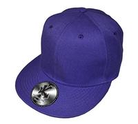 Underground Kulture Plain Purple Flat Peak Fitted Baseball Cap Blank Streetwear Hat 6 7/8"