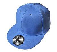 Underground Kulture Plain Sky Blue Flat Peak Fitted Baseball Cap Blank Streetwear Hat 7 5/8"