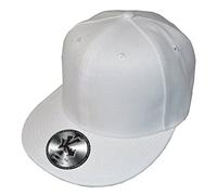 Underground Kulture Plain White Flat Peak Fitted Baseball Cap Blank Streetwear Hat 6 7/8"