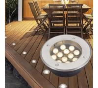Underground Light LED - Recessed LED Floor Lamp, IP67 Waterproof Lawn Lamp Garden Underground Landscape Light, 85-265V Round Underground Lamp, Outdoor Recessed Spot Light(Warm White,6W(85-265v))