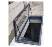 Underground Lighting Well Window, Egress Roof Window for Roof, Attic, Basement, Sun Room Manual Skylight Cover with Double-Layer Tempered Glass for Sloped Flat(450x800mm)