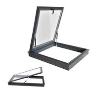 Underground Lighting Well Window with Double Layer Tempered Glass, Roof Access Hatch Security Door, Venting Deck Viewing Window Cover for Sunroom(LxW 34x26in/85x65cm)