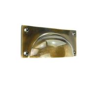 UNDERGROUND PARTS Antique Solid Brass Cabinet Knobs Kitchen Drawer Door Bow D Handles Pulls (Cup Handle Rectangle 100mm)
