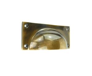 UNDERGROUND PARTS Antique Solid Brass Cabinet Knobs Kitchen Drawer Door Bow D Handles Pulls (Cup Handle Rectangle 100mm)