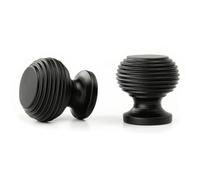 UNDERGROUND PARTS Beehive Reeded Satin Matt Black Cabinet Kitchen Drawer Door Knobs Handles Pulls