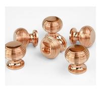 UNDERGROUND PARTS Jones & Grey Reeded Beehive Solid Brass Cabinet Kitchen Drawer Knobs Handles Polished Copper