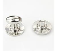 UNDERGROUND PARTS Jones & Grey Regency Solid Brass Oval Bathroom Lock Thumb Turn Handle & Release - Polished Nickel