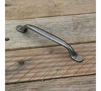UNDERGROUND PARTS Pewter Finish Cast Iron Cabinet Kitchen Drawer Door Bow Handles Pulls & Knobs (D Handle Round Backfix 160mm)