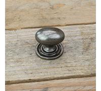 UNDERGROUND PARTS Pewter Finish Cast Iron Cabinet Kitchen Drawer Door Bow Handles Pulls & Knobs (Oval Round Knob 35mm)