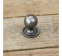 UNDERGROUND PARTS Pewter Finish Cast Iron Cabinet Kitchen Drawer Door Bow Handles Pulls & Knobs (Round Ball Knob 25mm)