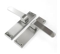 UNDERGROUND PARTS Stainless Steel Modern Lever Latch Door Handles on Large 200mm Long Back Plate Brushed Matt Satin Finish