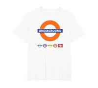 Underground UK Train Symbol Britain Railway Colorful Icons T-Shirt, Men's Big and Tall, White, 5X Tall