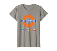 Underground UK Train Symbol Britain Railway Colorful Icons T-Shirt, Women, Slate Grey, Small