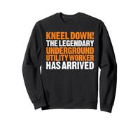 Underground Utility Worker Kneel Down Sweatshirt