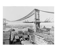 Underhill Manhattan Bridge Construction 1909 Photo Large Wall Art Poster Print Thick Paper 18X24 Inch