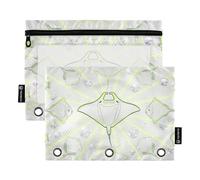 Undermarine Manta Ray Line Green Binder Pouches 3 Ringing with Clear Window Pencil case in Assorted Colors 3 Ringing Binder for Storing School Students Teacher Supplies Multicolored 2 PCS