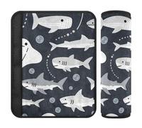 Undermarine Shark Dark Blue car seat Strap Pads,Protects Your Neck and Shoulders,Cute seat Belt Covers for Truck Airplane Bag forro para cinturon de segurida 2 Pack
