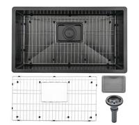 Undermount Kitchen Sink Stainless Steel Single Bowl Round Corner 16 Gauge Handmade Under Counter Kitchen Sinks Basin(5043)