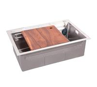 Undermount or Drop-in Kitchen Sink, Single Bowl Stainless Steel Workstation for Home or Bar(60 * 45cm)