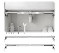 Undermount Sink Brackets 2pcs - Heavy Duty Adjustable Stainless Steel Sink Support Rods 71-100cm, 400kg Capacity - Kitchen & Bathroom Sink Mounting Kit with Screws, Wrench & Allen Key