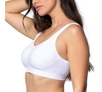Underoutfit Wireless Compression Everyday Bras for Women - Small to Plus Sizes, White, XXL