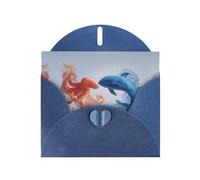 Undersea animals fighting Blue Patterns greeting card 6x4 inches with envelope, covering birthdays, weddings and other occasions