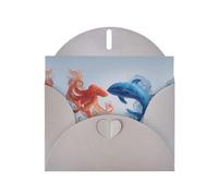 Undersea animals fighting Gray Patterns greeting card 6x4 inches with envelope, covering birthdays, weddings and other occasions