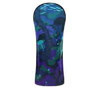 Undersea Camouflage Black Blue Jellyfish Golf Club Head Cover Set Headcovers with Number Tag for Woods and Driver Hybrid 1 Pcs