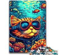 Undersea Diver Cat 2000 Pieces Jigsaw Puzzle for Adults& Teens,Toys Educational Games Stress Relieving Wishlist with Santa Claus (70X100cm)